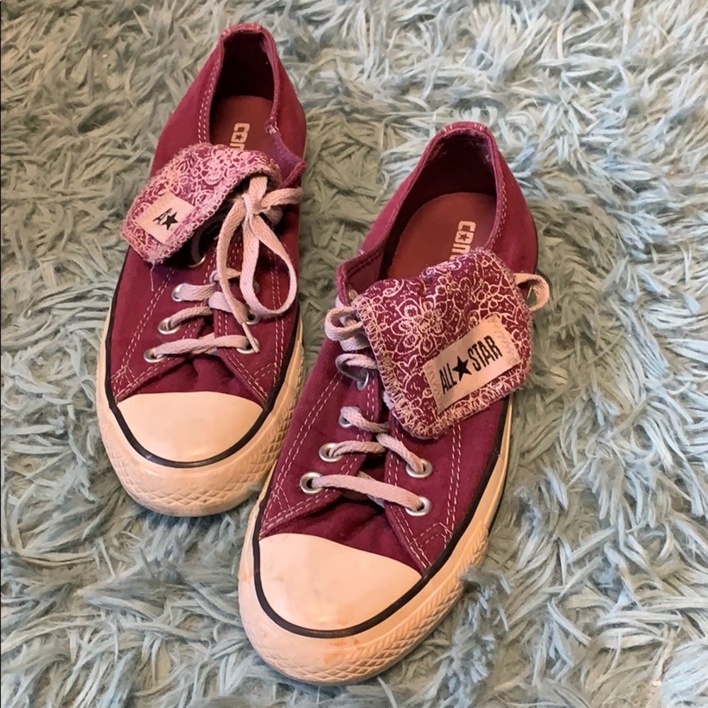Purple converse sneakers